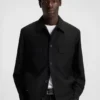 Slim-fit jacket in wool-blend twill