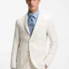 Slim-fit jacket in wool, silk and linen