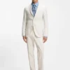 Slim-fit jacket in wool, silk and linen