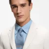Slim-fit jacket in wool, silk and linen