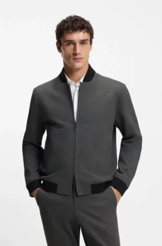 Slim-fit jacket in wrinkle-resistant fabric