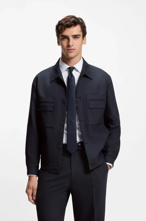 Slim-fit jacket in wrinkle-resistant twill Slim-fit jacket in wrinkle-resistant twill