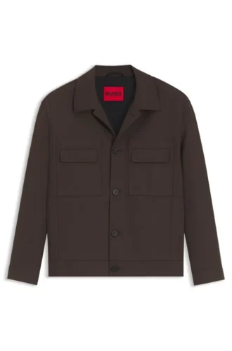 Slim-fit jacket in wrinkle-resistant twill