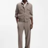 Slim-fit jacket in wrinkle-resistant twill