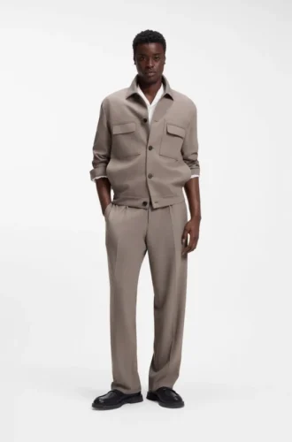 Slim-fit jacket in wrinkle-resistant twill