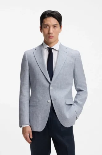 Slim-fit jacket with puppytooth pattern