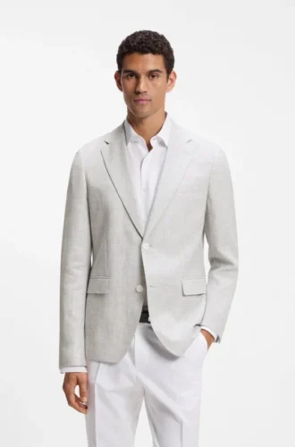 Slim-fit jacket with puppytooth pattern
