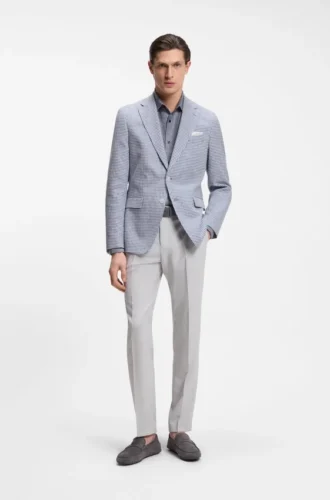 Slim-fit jacket with puppytooth pattern