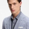 Slim-fit jacket with puppytooth pattern