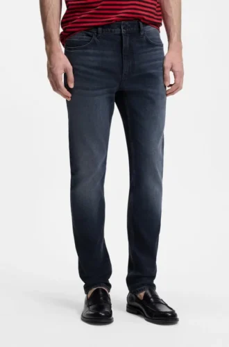 Slim-fit jeans in dark-blue stretch denim Slim-fit jeans in dark-blue stretch denim