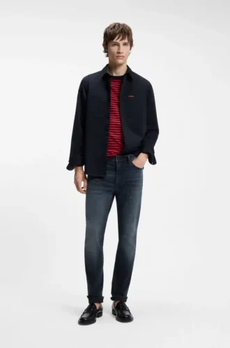 Slim-fit jeans in dark-blue stretch denim Slim-fit jeans in dark-blue stretch denim