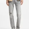 Slim-fit jeans in distressed gray denim