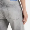 Slim-fit jeans in distressed gray denim