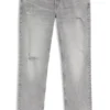 Slim-fit jeans in distressed gray denim