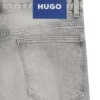 Slim-fit jeans in distressed gray denim