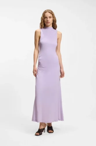Slim-fit jersey dress with gathered details