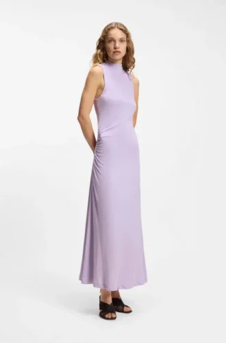 Slim-fit jersey dress with gathered details