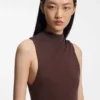 Slim-fit jersey dress with gathered details