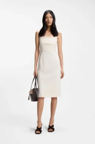 Slim-fit jersey dress with layered detail