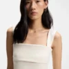 Slim-fit jersey dress with layered detail