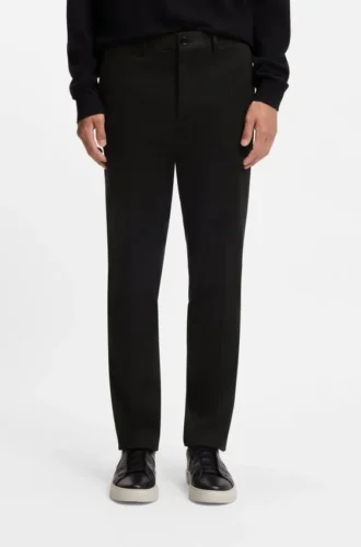 Slim-fit pants in cotton, cashmere and stretch