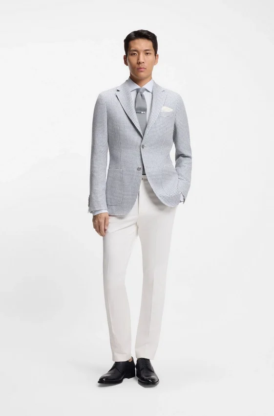 Slim-fit pants in cotton, cashmere and stretch Slim-fit pants in cotton, cashmere and stretch