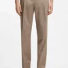 Slim-fit pants in paper-touch stretch cotton
