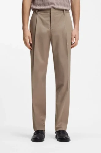 Slim-fit pants in paper-touch stretch cotton