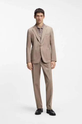 Slim-fit pants in paper-touch stretch cotton