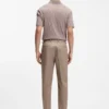 Slim-fit pants in paper-touch stretch cotton