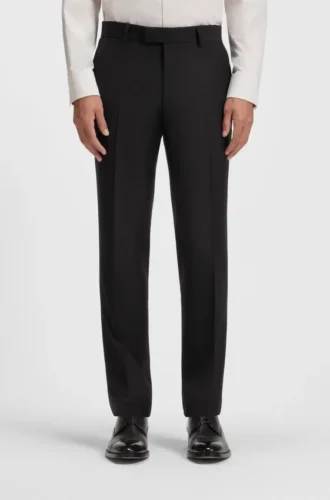 Slim-fit pants in stretch wool