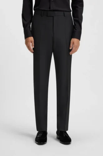 Slim-fit pants in stretch wool