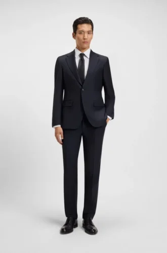 Slim-fit pants in stretch wool