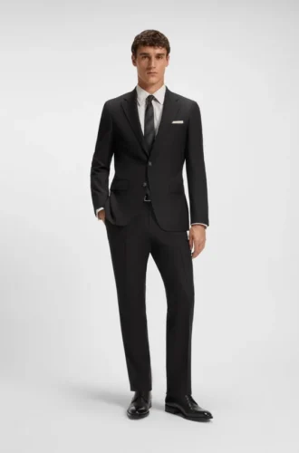 Slim-fit pants in stretch wool