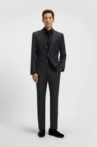 Slim-fit pants in stretch wool