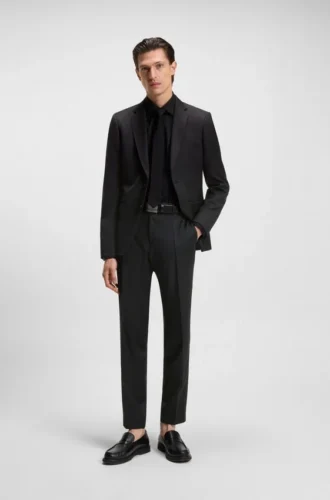 Slim-fit pants in virgin-wool serge