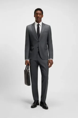 Slim-fit pants in virgin-wool serge