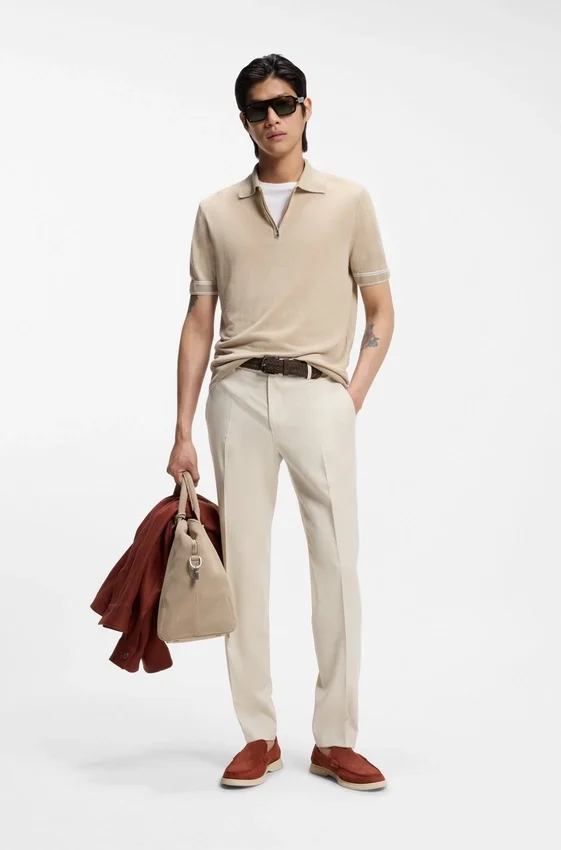 Slim-fit pants in virgin-wool serge Slim-fit pants in virgin-wool serge