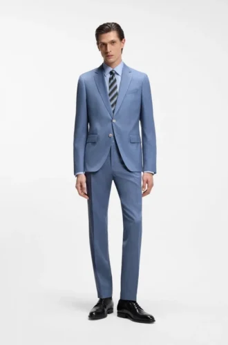 Slim-fit pants in virgin-wool serge
