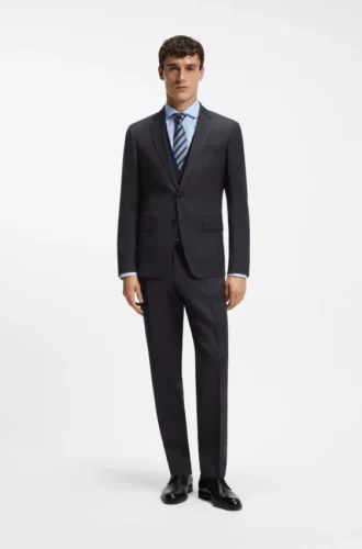 Slim-fit pants in virgin-wool serge