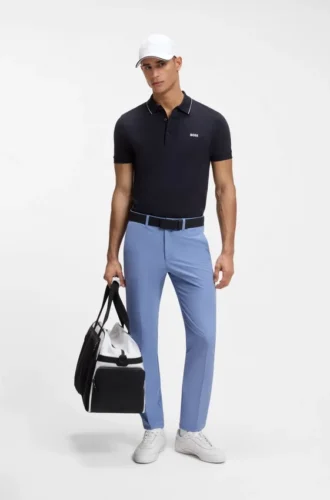 Slim-fit pants in water-repellent stretch fabric