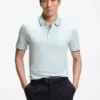 Slim-fit polo shirt in mercerized cotton