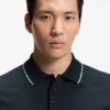 Slim-fit polo shirt in mercerized cotton