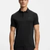 Slim-fit polo shirt with temperature-regulating performance