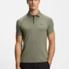 Slim-fit polo shirt with temperature-regulating performance