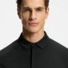 Slim-fit polo shirt with temperature-regulating performance