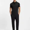 Slim-fit polo shirt with temperature-regulating performance