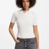 Slim-fit ribbed sweater with polo collar
