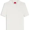 Slim-fit ribbed sweater with polo collar