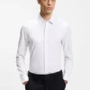 Slim-fit shirt in a performance-stretch cotton blend
